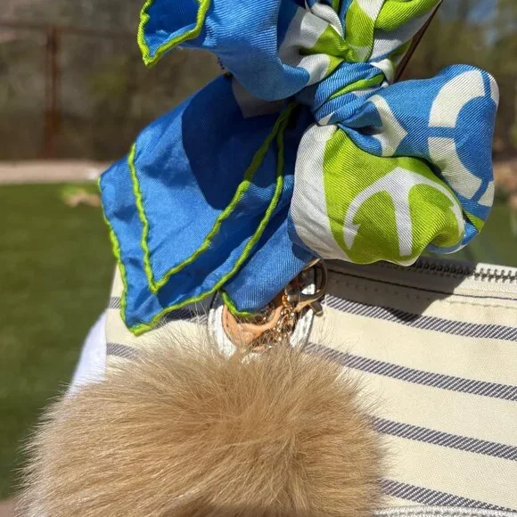 Coach Poppy Patchwork Tote with Scarf and Charm - Picture 8 of 10